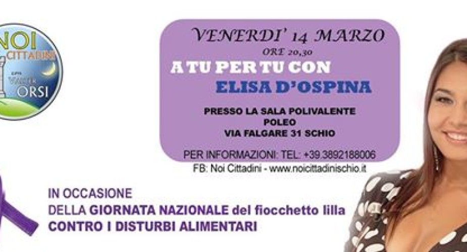 Venerdì 14 marzo 2014, ore 20.30 Schio (Vicenza)