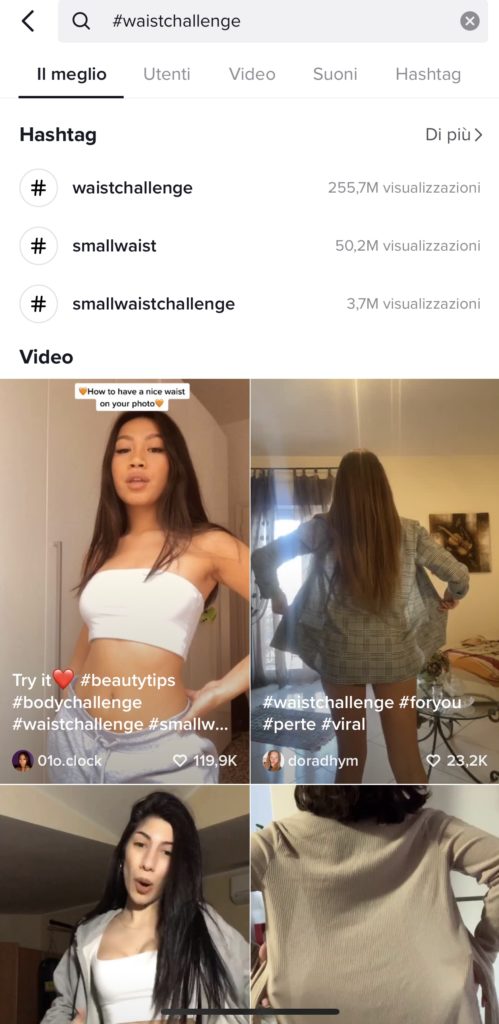 Tik Tok la challenge che istiga alla magrezza